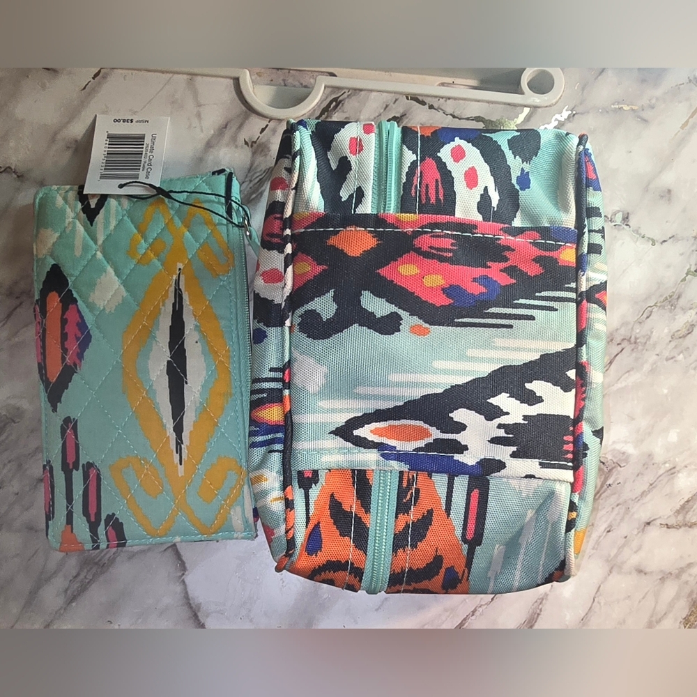 Colorful Patterned Wallet and Pouch Set - Picture 2 of 2